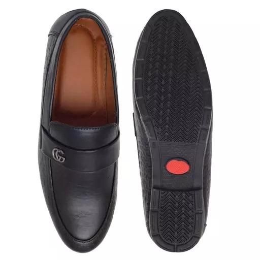 Men's Black Synthetic Loafer for Men's