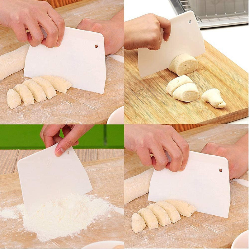 Grizzly® 2pcs Plastic Smoother Dough Icing Scrappers Cake Pizza Cutter Pastry Bread Separator