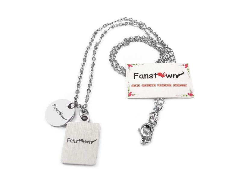 Fanstown Kpop Stray Kids Necklace Dual Pendants Necklace Team Logo And Love Symbol To Member Name Necklace For Unisex Adult