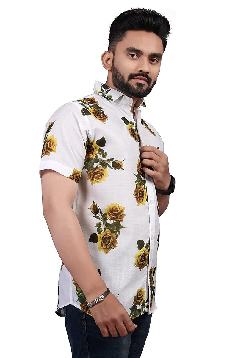 Men Regular Fit Printed Collar Casual Shirt
