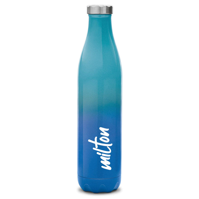 Milton Prudent 1100 Thermosteel 24 Hours Hot and Cold Water Bottle, 1023 ml, Blue | Leak Proof | Easy to Carry | Office Bottle | Hiking | Trekking | Travel Bottle | Gym | Home | Kitchen Bottle