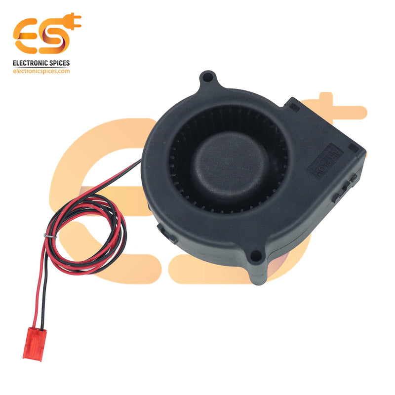 Electronic Spices DF-7530 12V 0.25A Brushless Turbine Air Blower Fan (Black) for Cooling PC CPU