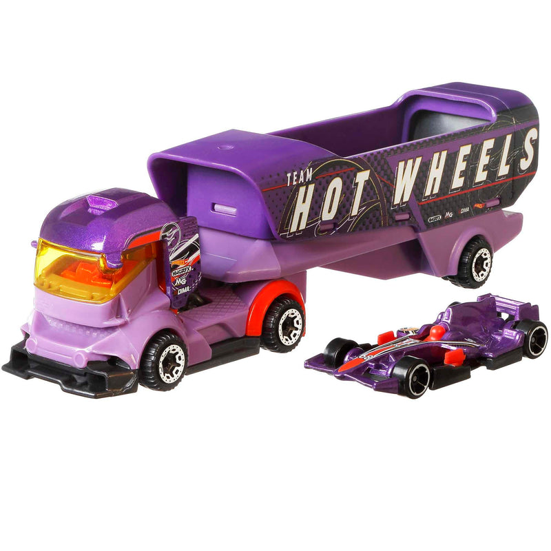 Hot Wheels Super Rigs,Transporter Vehicle With 1 Hot Wheels 1:64 Scale Car,Gift For Collectors&Kids Ages 3 Years Old&Up,Multi