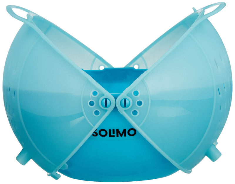 Amazon Brand - Solimo Plastic Drainer/Colander with lid (Blue), 26L x 21.5W x 25H centimeters