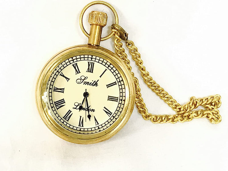 MHE of Smith London with Roman Numeral Metal Gold Color Mens Womens Pocket Watch