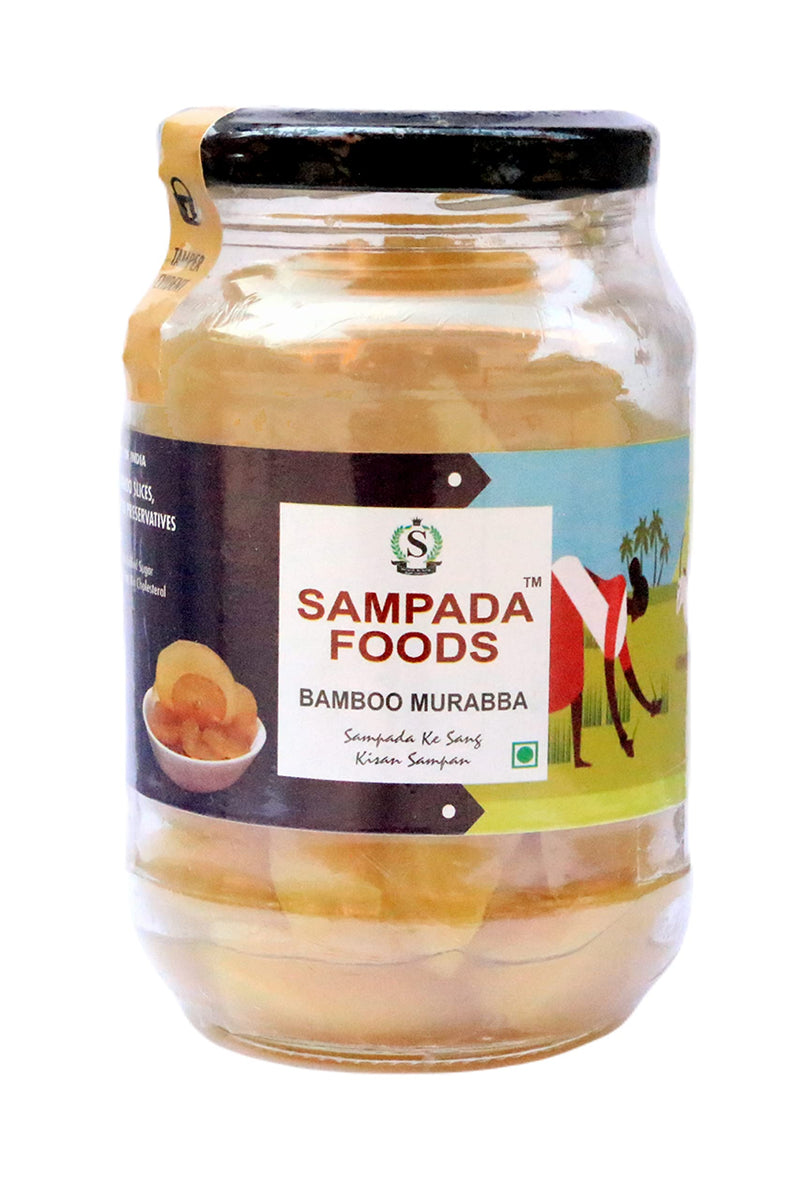 Sampada Foods | 100% Natural Bamboo Murabba (Bans Murabba) | Helps Increase Height Growth | Contains Soft Pieces of Bamboo Shoots from Organic farms, 450 Gms