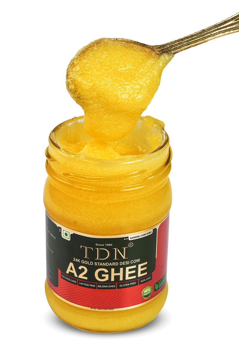 TDN Farm Fresh A2 Cow Ghee -120ML Glass Bottle, NDDB A2 Lab Certified, A2 Ghee Bilona Method, A2 Organic Cow Ghee, Grassfed, Cultured Premium & Traditional Ghee, Curd Churned A2 Ghee, A2 Pure Ghee