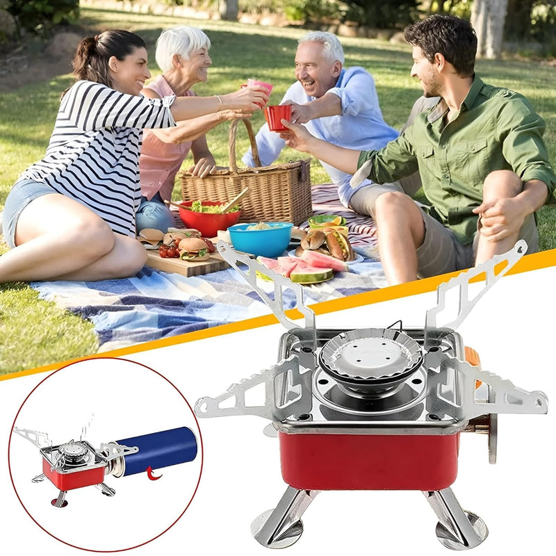 HEBEZON Portable Gas Stove And Picnic Butane Gas Burner For Outdoor Camping, Hiking, Travelling, To Cooking The Food | Camping Equipment, Gastove with Storage Bag, 1 Butane gas Bottle