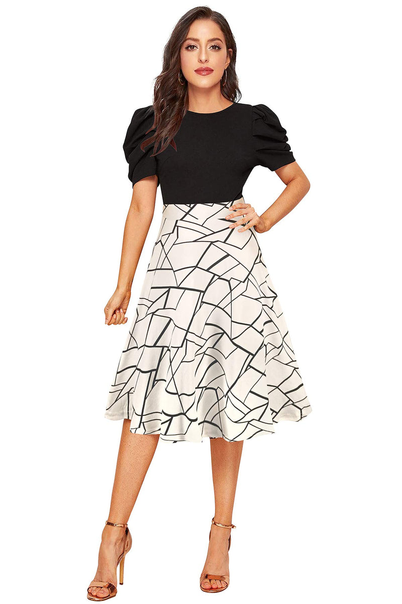 ILLI LONDON Women's A-LINE Knee Length Dress (Black, Medium)