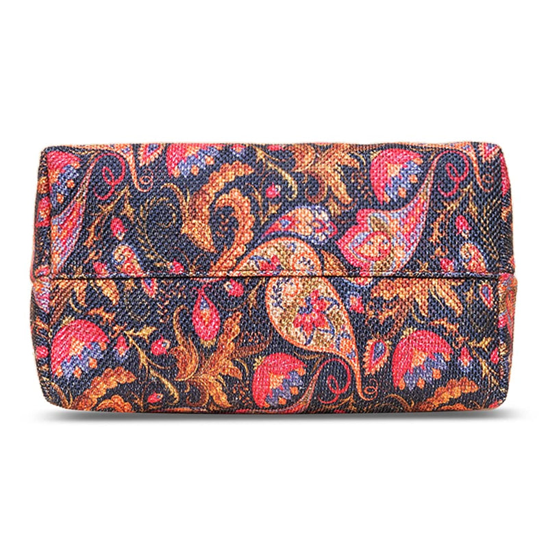 ZOUK Paisley Printed Women's Hand Crafted Vegan Leather Pink Flap Sling Bag