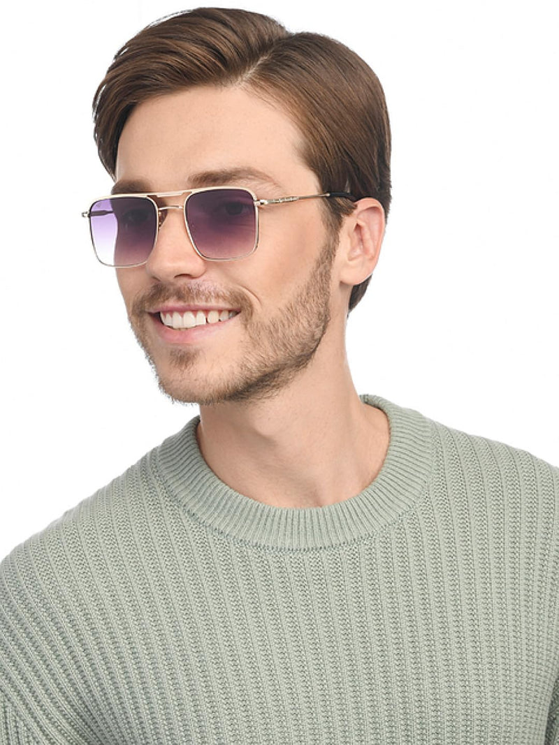 Vincent Chase By Lenskart | Gold Pink Full Rim Square | Fashion Essentials | Branded Latest and Stylish Sunglasses | 100% UV Protected | Men & Women | Medium | VC S15800