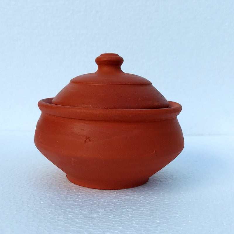 Salem Pottery Shop Earthenware Classic Handmade Organic Terracotta Clay Curd Pot (400 ml, Brown)