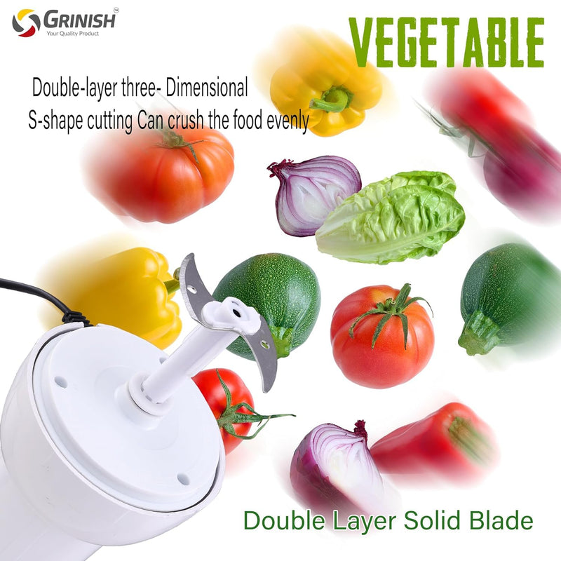 Sweese Electric Vegetable Chopper for Kitchen | Onion, Carrot, Garlic & Fruits | Chop,Puree, Whisk, 800 ml Bowl | 300 Watts Copper Motor | Stainless steel Blades (Ivory) (Vegetable Chopper)