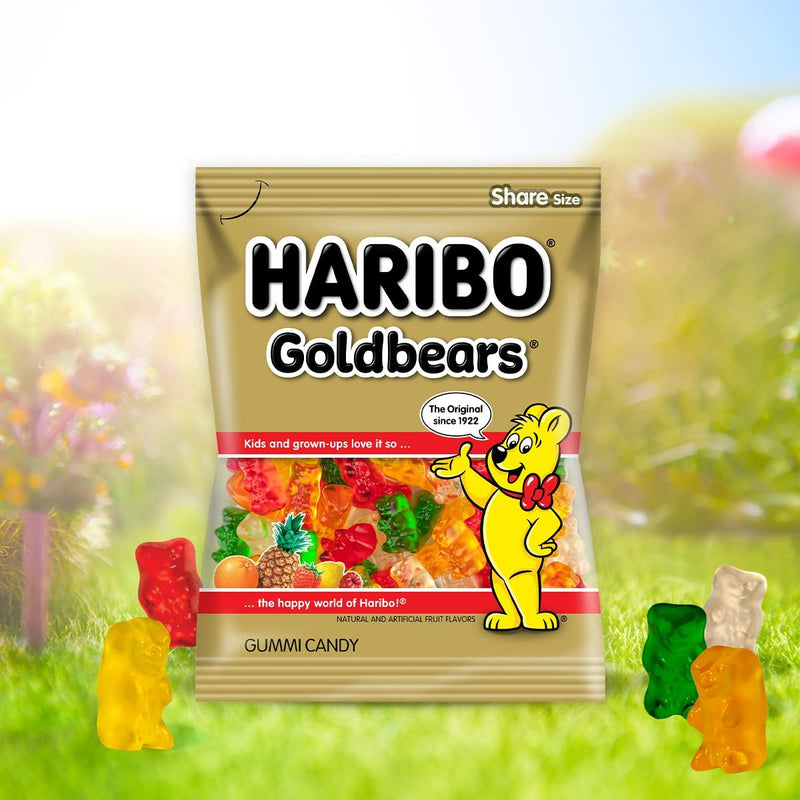 HARIBO Goldbears Share Size Bag, Golden & White, Assorted, 140 Grams (30221)