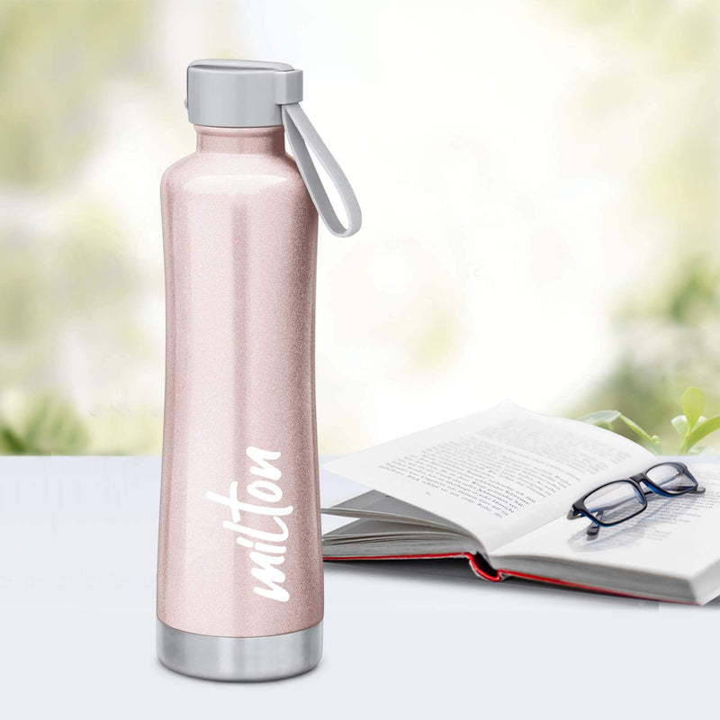 Milton New Tiara 600 Thermosteel 24 Hours Hot & Cold Water Bottle, 490 ml, Rose Gold