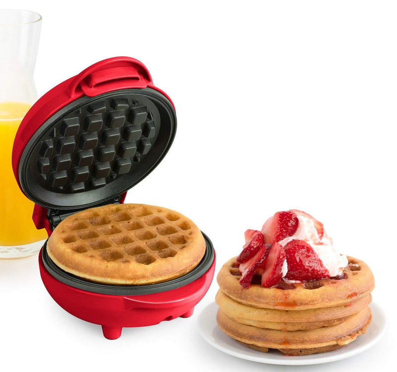 Nostalgia MWF5AQ MyMini Personal Electric Waffle Maker, Hash browns, French Toast Grilled Cheese, Quesadilla, Brownies, Cookies, Red