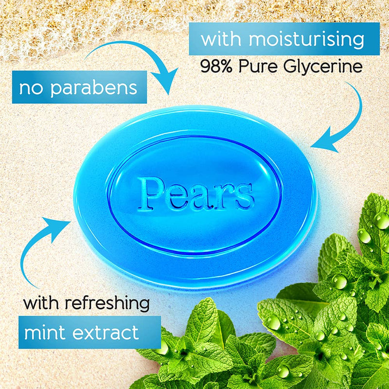 Pears Soft and Fresh Bathing Bar, 125g (Buy 3 Get 1 Free)