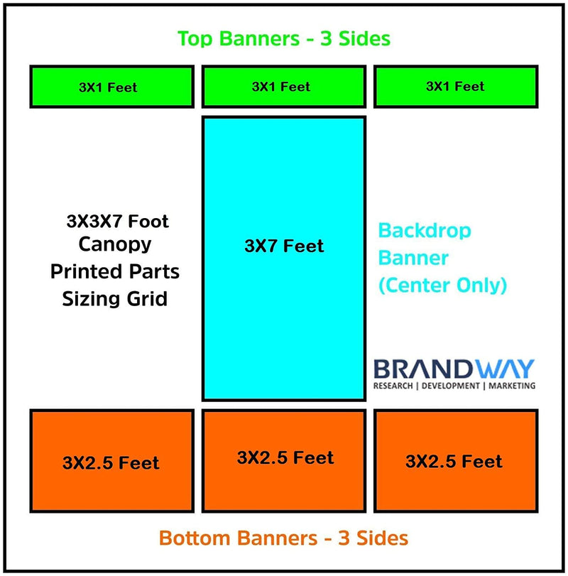 Brandway Promotional Canopy with Tetron (3 x 3 x 7-with Table Ply, Blue)