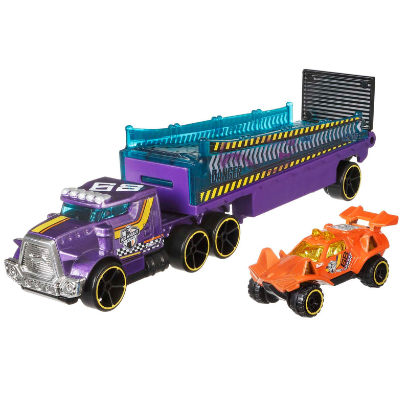 Hot Wheels Super Rigs,Transporter Vehicle With 1 Hot Wheels 1:64 Scale Car,Gift For Collectors&Kids Ages 3 Years Old&Up,Multi