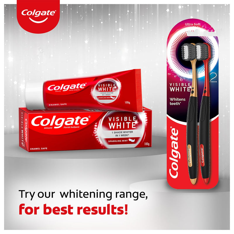 Colgate Visible White Dazzling White Toothpaste, Sparkling Mint - 200gm (Saver Pack)