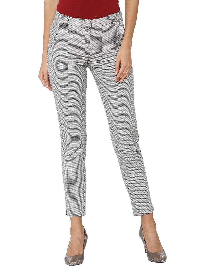 VERO MODA Womens 4 Pocket Solid Trousers (Grey_X-Small)