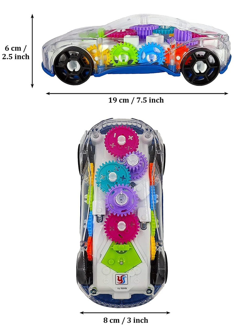 Storio 3D Baby Car Toy with 360 Degree Rotation, Gear Simulation Mechanical Car with Sound Music & Light Toys for Kids Boys & Girls