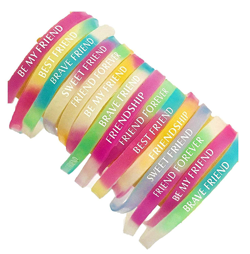 SHOI LITTLE 20 Pcs Funky Rubber Friendship Band for Girls and Boys (10 Wrist Band & 10 Ring Band)