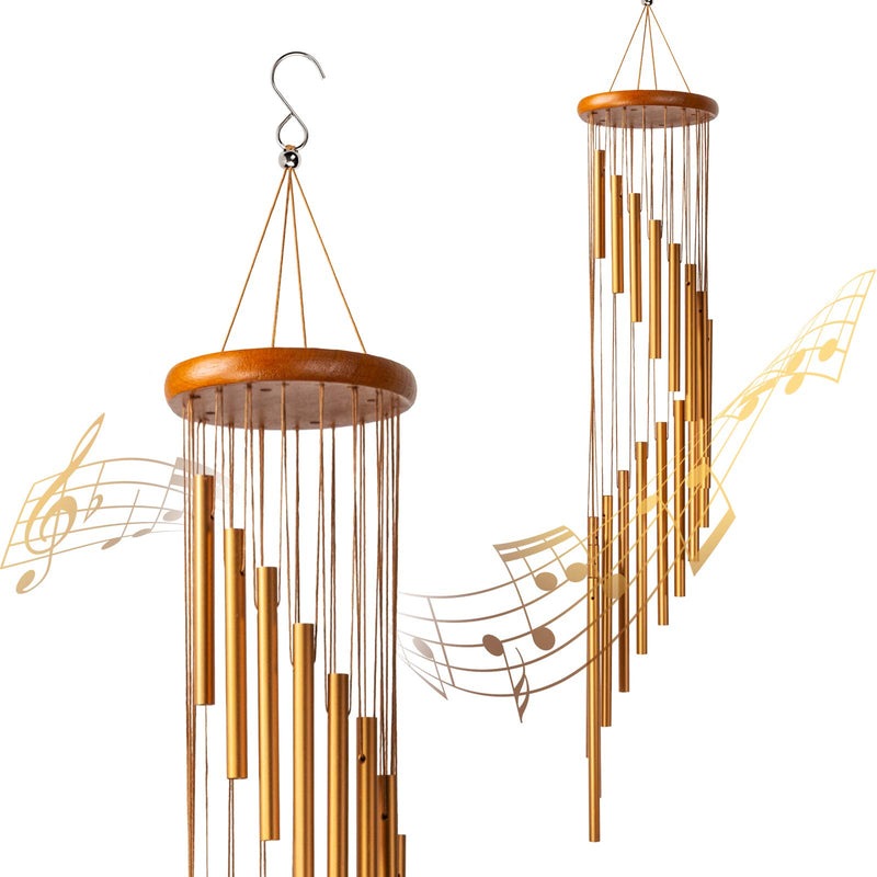 Wind Chimes, 36" Large Memorial Wind Chimes Outdoor with 18 Aluminum Alloy Tubes and Hook, Best Gift for Christmas,Mom,Grandma, Patio,Garden,Balcony, Courtyard and Outside Home Decor(1 Pack)