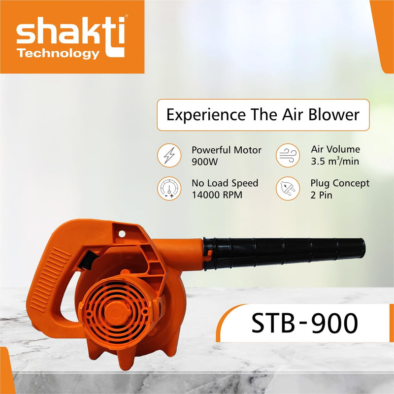 Shakti Technology STB-900 Air Blower for Cleaning Dust, Heavy Duty Machine with 900W, Copper Armature, 14000 RPM, Blow Rate 3.5M3/Min - Made in India