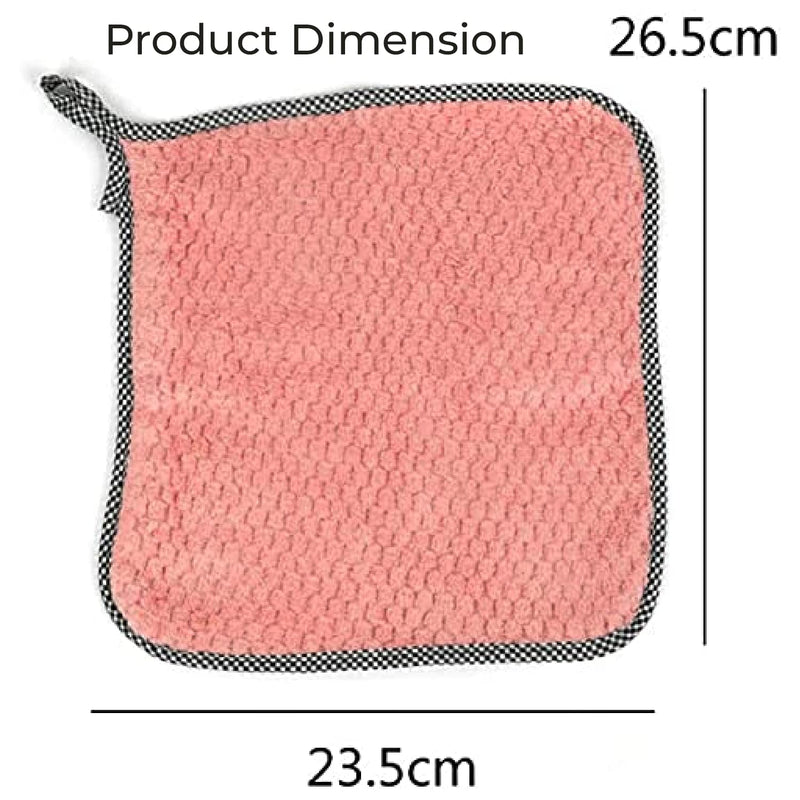 ATCAN Microfiber Cleaning Cloths, 5pcs 25x25cms 300GSM Multi-Colour! Highly Absorbent, Lint and Streak Free, Multi -Purpose Wash Cloth for Kitchen, Car, Window, Stainless Steel, Silverware.