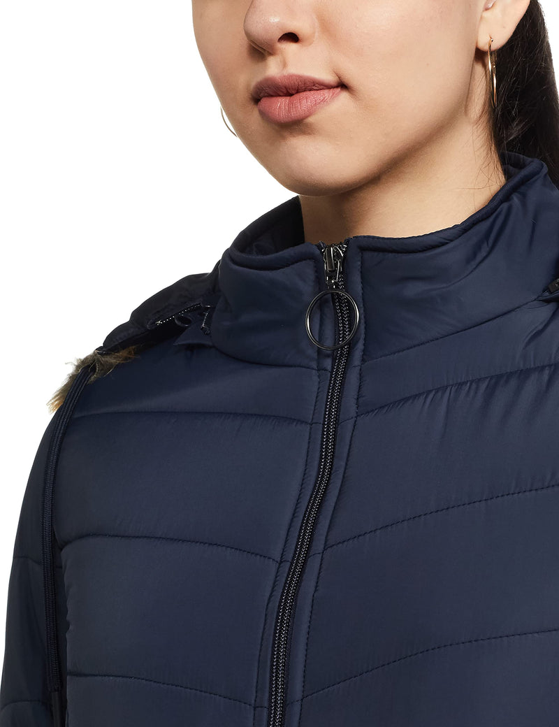 Qube By Fort Collins Women's Parka Coat (39277AZ_Navy_L)