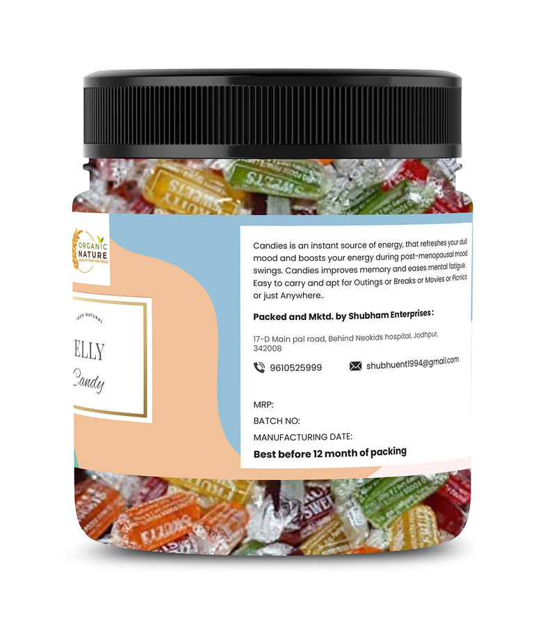 Organic Nature Jelly Candy Chocolate Fruits Flavour Mix Flavours 250 Gram Jar Pack