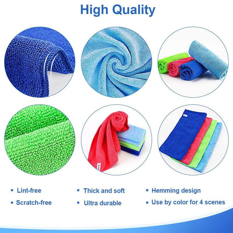 Premium Microfiber Cleaning Cloths - Highly Absorbent Micro Fiber Cleaning Towels, Wash Clothes, Size: 40" x 40" Cms - Especially for Kitchen, Home, Car, Bike (Pack of 06 PCS)