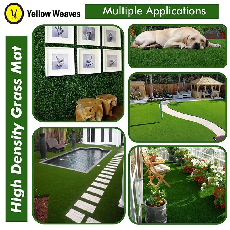 F2L 35mm Artificial Grass Mat for Balcony | Green Lawn Floor Carpet for Outdoor and Indoor | Living Room and Garden Decorations Items | Waterproof Turf Mats for Terrace (2x4 Ft, Washable, Anti Skid)