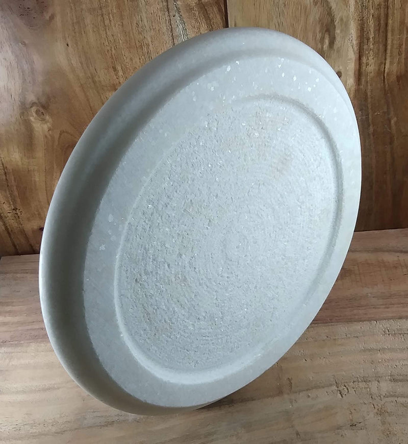 HeeMo White Marble Chakla/Marble Roti Maker/Phulka Maker/Marble Ring Base Rolling Board, Size 9 Inch