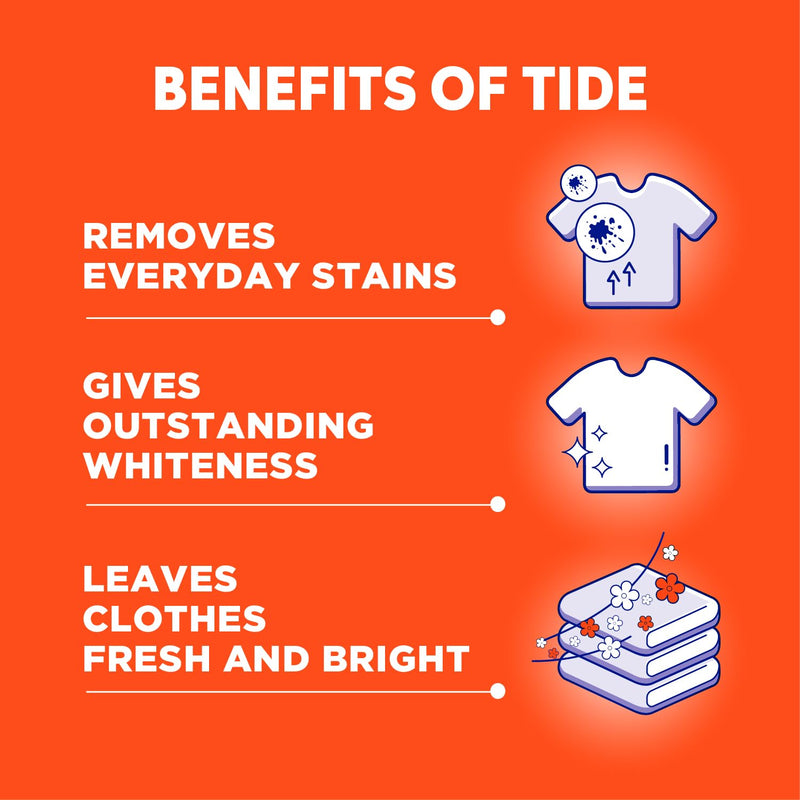 Tide Plus Double Power Detergent Washing Powder Jasmine & Rose 6kg + 2kg FREE