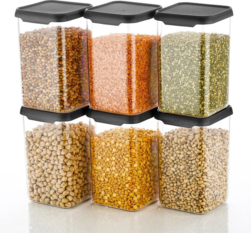 JIALTO® Airtight Plastic Unbreakable Square Containers, Kitchen Storage Container, grocery items Container & plastic boxes for storage Container Set - 1100ml (Pack Of 8)