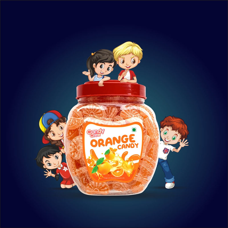 Candy Crew Orange Candy 500g | Narangee | Vegetarian | No Transfat | Sweet Toffee