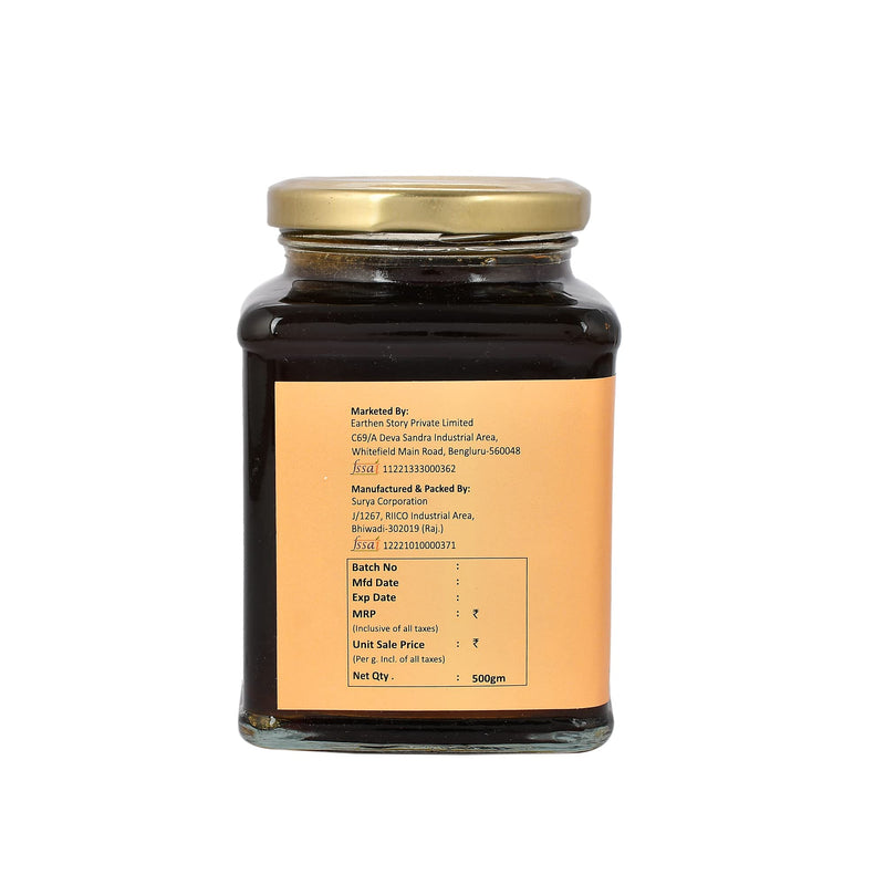 Earthen Story Certified Organic Honey Pure 500g | Unprocessed Raw Honey, glass jar, rich in vitamins & minerals, sugar free, cold and cough relief, immunity booster, natural wild forest honey