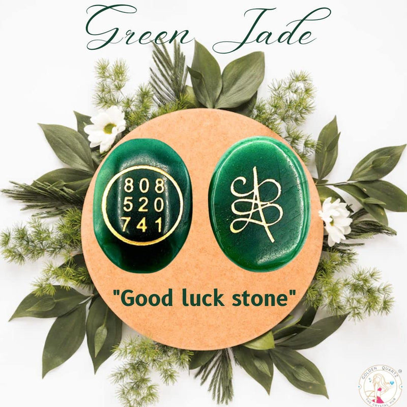 GOLDEN QUARTZ - THE CRYSTAL HUB - Jade Zibu Coin Switch Word/Number 808 as per Numerology Money Stone (1 Zeebu Coin)