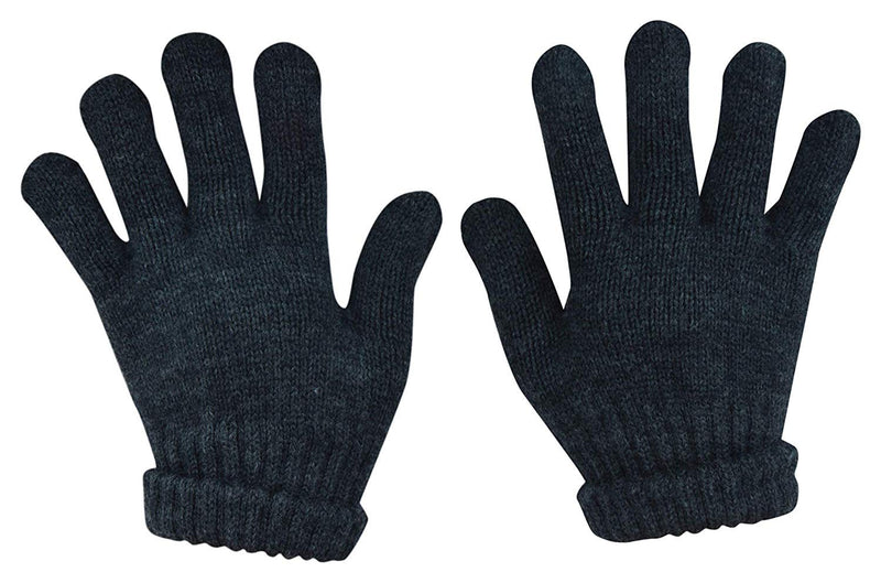 DIGITAL SHOPEE Winter Warm Men & Women Woolen Knitted Hand Gloves Free Size- (Charcoal Grey)