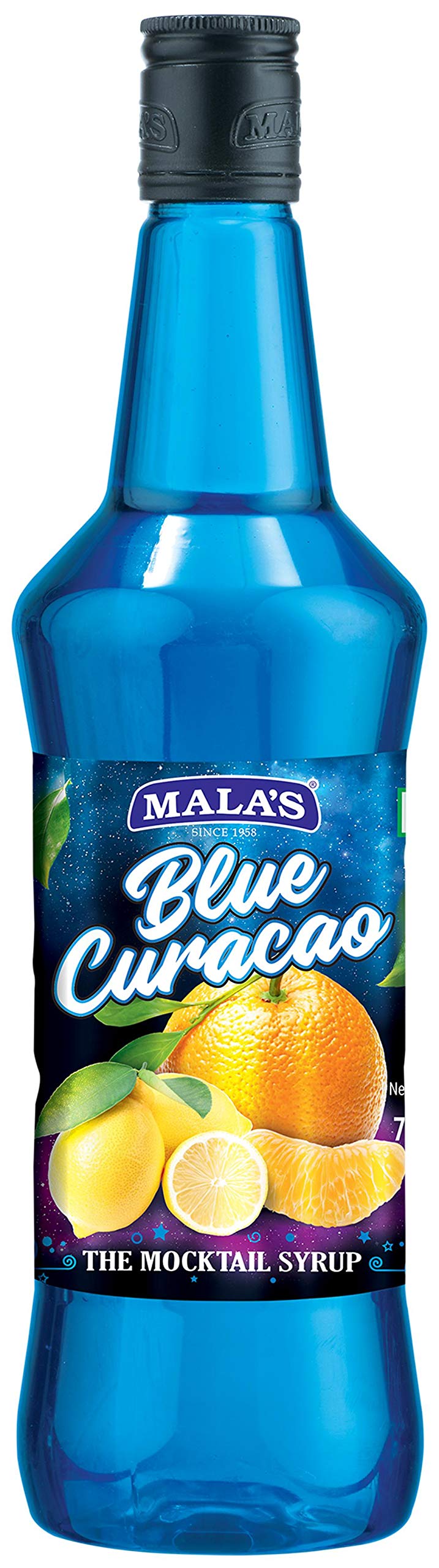 Mala's Fruit Mocktail Syrup, Blue Curacao Mocktail, 750ml & Fruit Mocktail Syrup Green Mint 750ml, 1 count