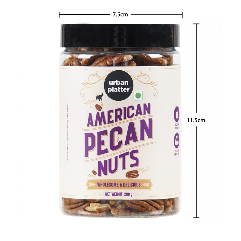 Urban Platter Jumbo Whole Pecan Nuts, 200g (Rich in Protein & Fiber, Crunchy,Stored in Refrigeration for Long Lasting Freshness)