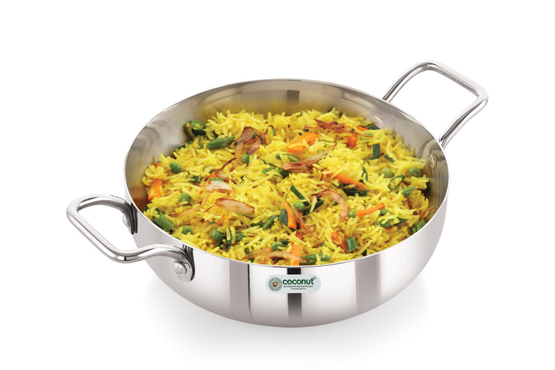 coconut Neutron Stainless Steel 18G Kadai for Cook n Serve - 1 Unit - Capacity - 1500ML