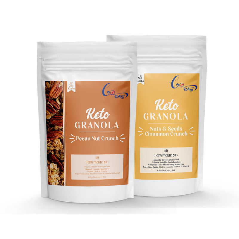 Gowhey Value Pack Combo | Keto granola(1- Pecan, 1-Cinnamon) | Healthy snacks