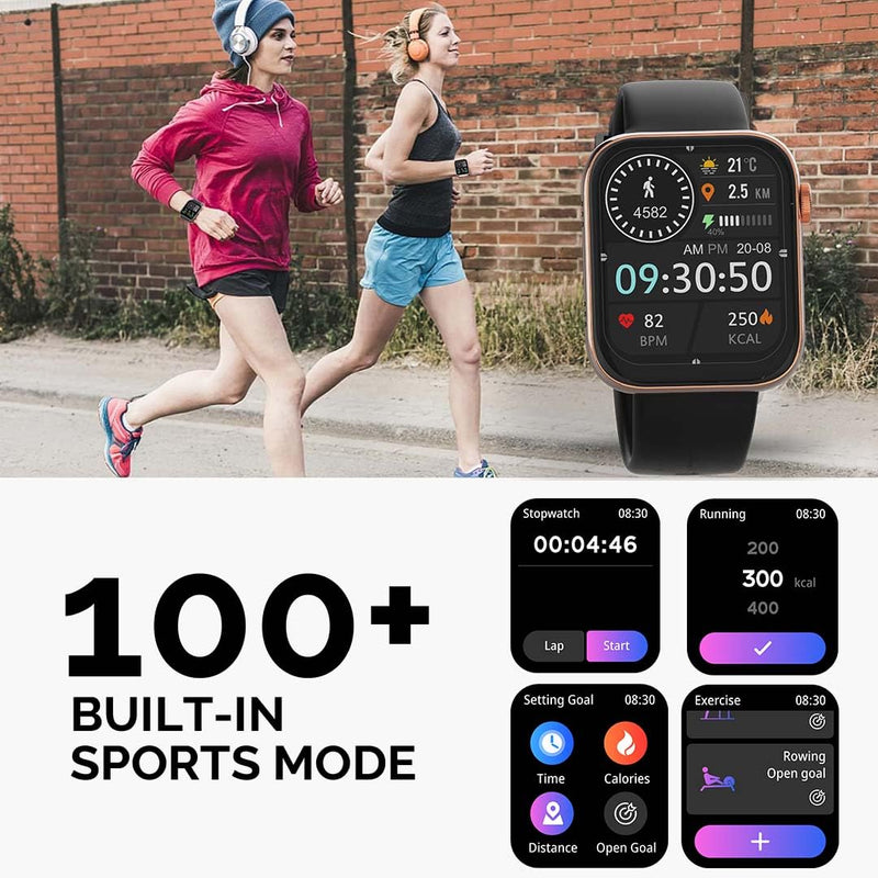 Maxima Typhoon Smart Watch 1.9" Ultra HD Display,600 Nits, Bluetooth Calling, AI Voice Assistant, Advanced Chipset,100+ Sports Mode, AI Health Monitoring, Metallic Design (Rose Gold Pink)