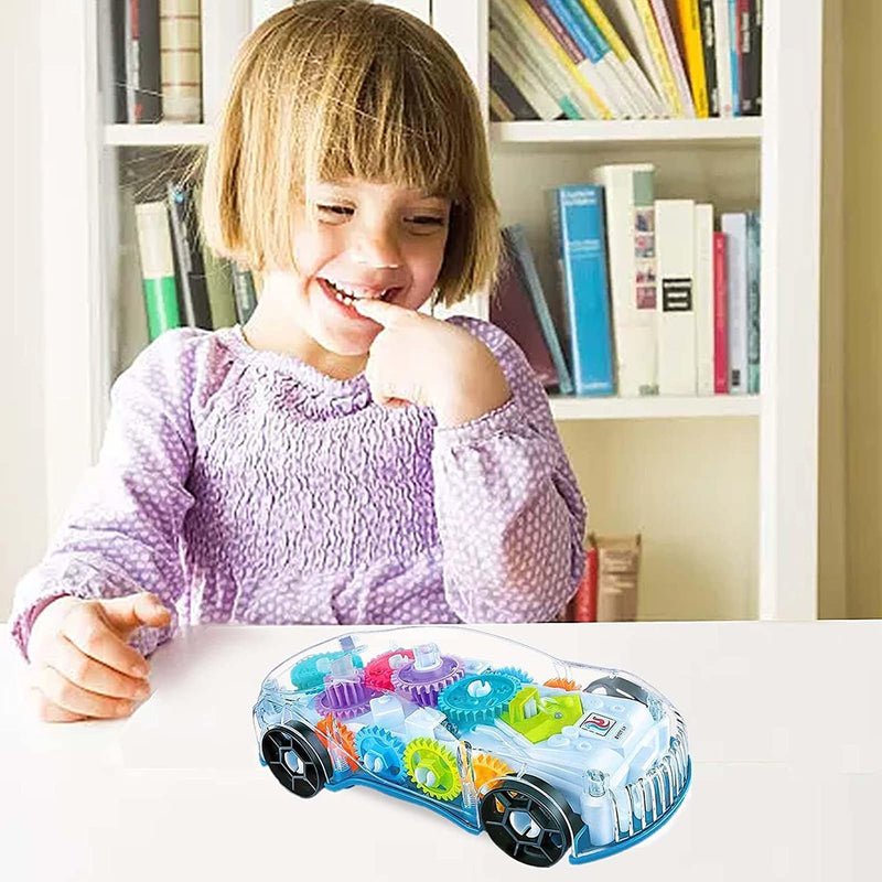 Storio 3D Baby Car Toy with 360 Degree Rotation, Gear Simulation Mechanical Car with Sound Music & Light Toys for Kids Boys & Girls