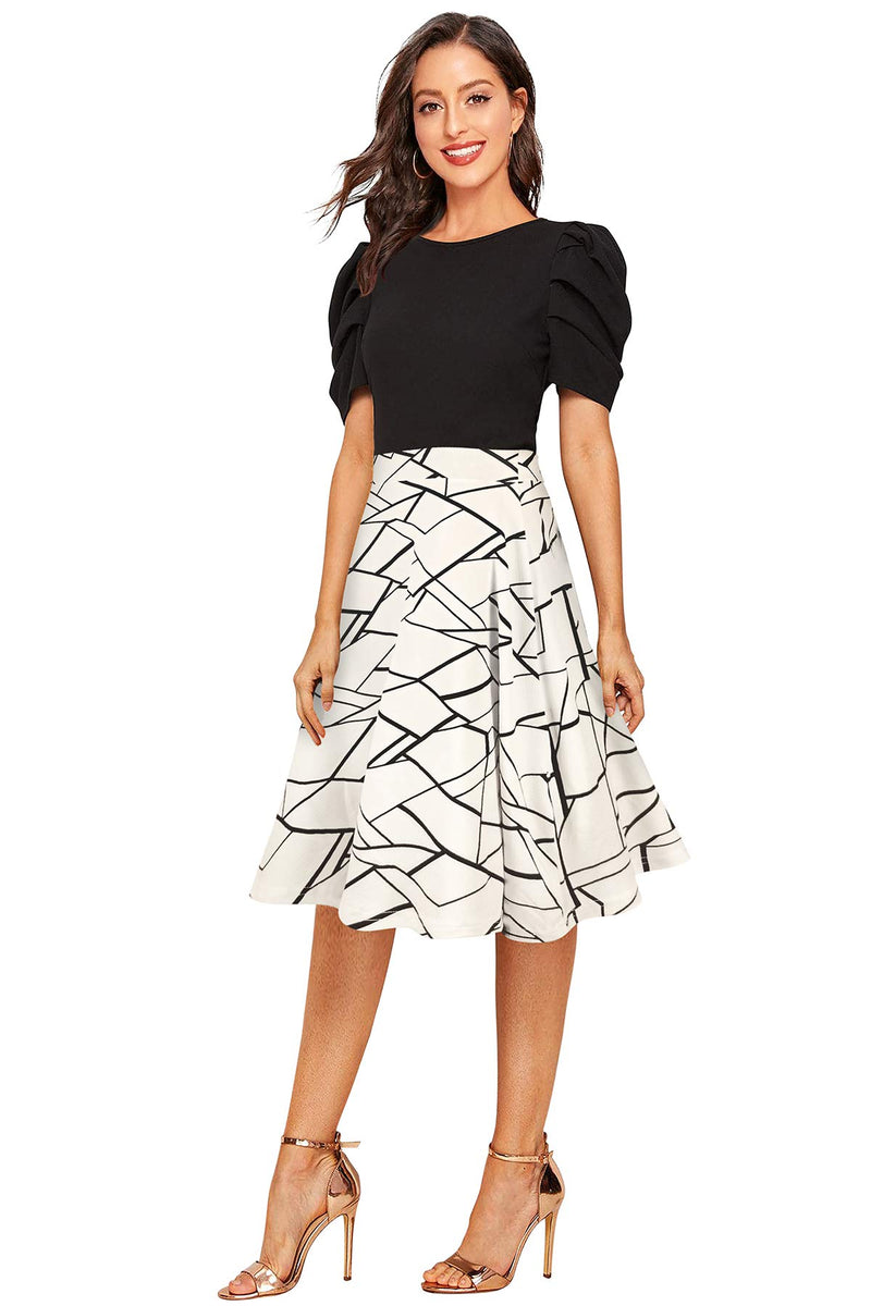 ILLI LONDON Women's A-LINE Knee Length Dress (Black, Medium)