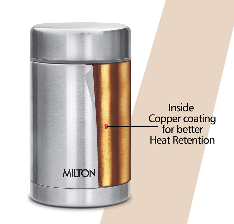 Milton Cruet 550 Thermosteel Hot and Cold Soup Flask, 515 ml, Silver