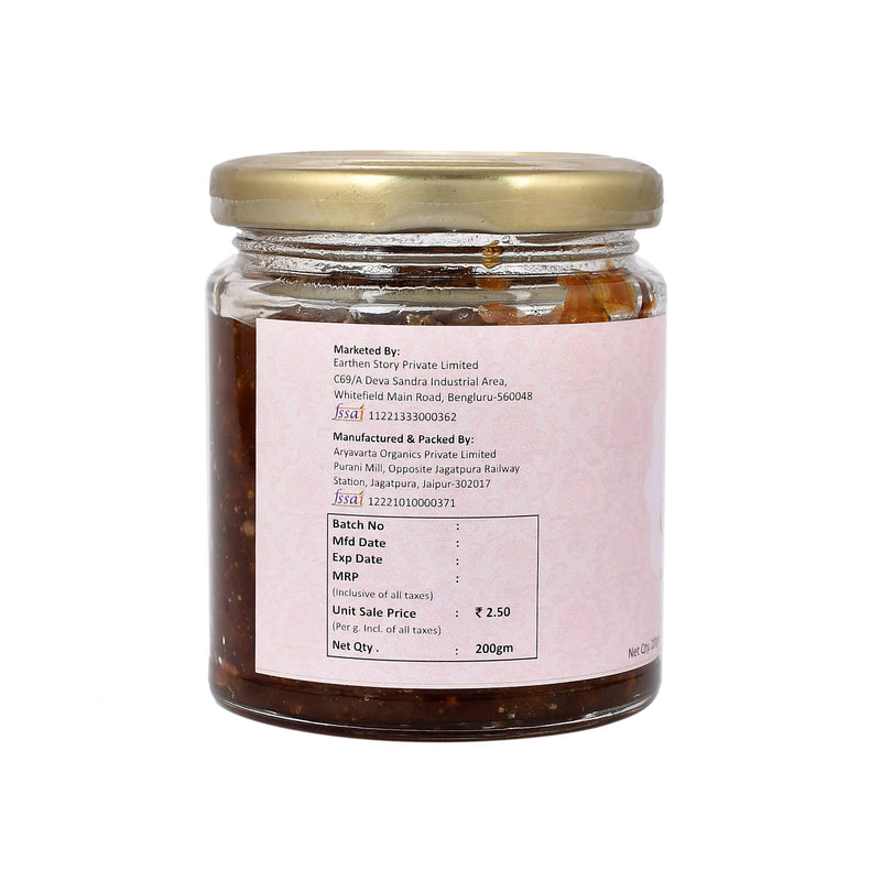 Earthen Story Organic Sun Cooked Gulkand 200gm | 50% Damask Rose and 50% Dhaga Mishri | 100% Natural Rose Petal Jam | Ayurvedic coolant | Good for gut health | No artificial chemicals or preservatives